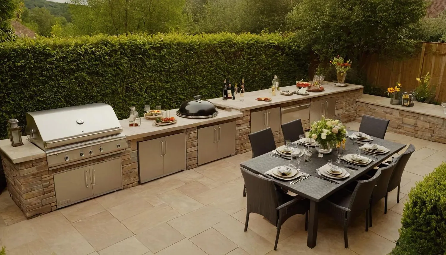 Outdoor kitchen construction